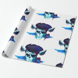 Papel De Regalo Blue Pirate Skull