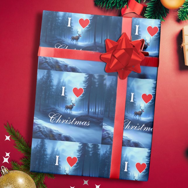 Papel De Regalo Blue Reindeer Custom Christmas (Subido por el creador)