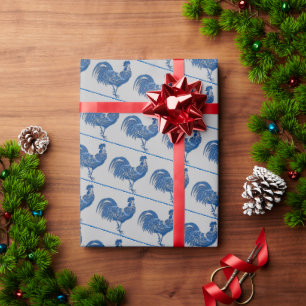 Papel De Regalo Blue Rooster, Delft Look,