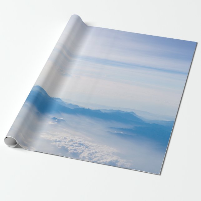 Papel De Regalo Blue sky and mountains view from airplane stylized (Desenrollado)