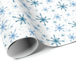 Papel De Regalo Blue Snowflakes