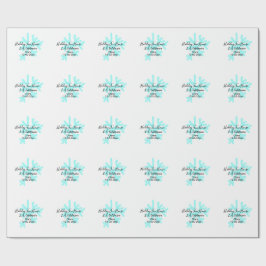 Papel De Regalo Blue snowflakes holiday camping house place date