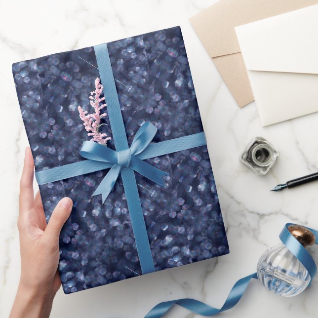 Papel De Regalo Blue Sparkle Bokeh Lights (Regalar)