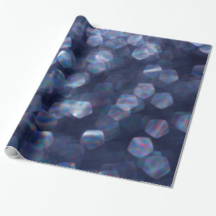 Papel De Regalo Blue Sparkle Bokeh Lights
