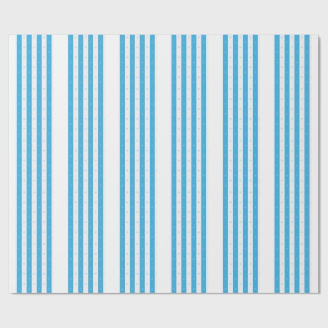 Papel De Regalo Blue Stripe Snowflake Seamless Winter Pattern (Superficie plana)