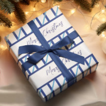 Blue Stripes Feliz Navidad