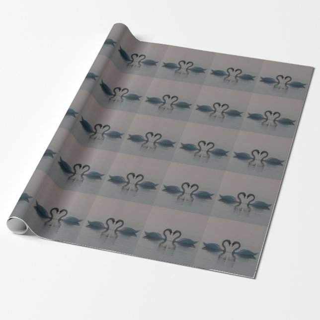 Papel De Regalo Blue Swans Must Be Love (Desenrollado)