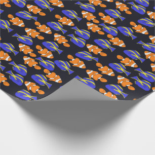 Papel De Regalo Blue Tang y clown fish ocean art