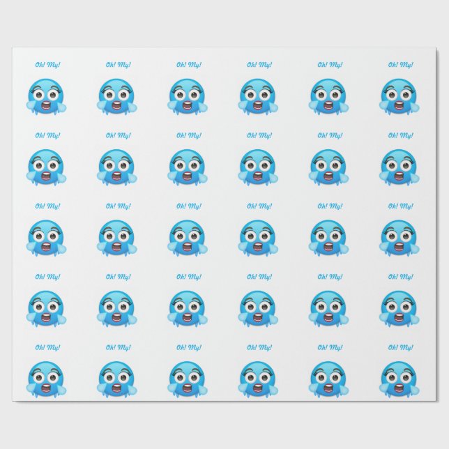 Papel De Regalo Blue Tears of Joy: The Overwhelmed Emoji (Superficie plana)
