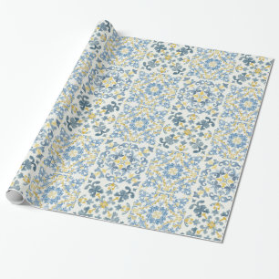 Papel De Regalo Blue Tile Lemon