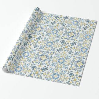 Papel De Regalo Blue Tile Lemon