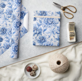Papel De Regalo Blue Toile de Jouy