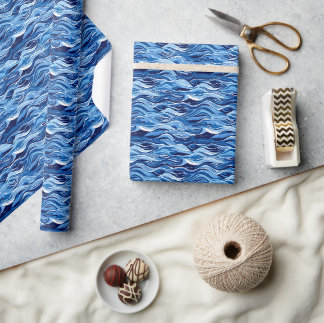 Papel De Regalo Blue Tones Wave Pattern Deportes Jersey Backgr