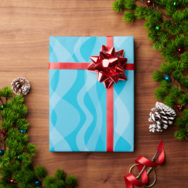 Papel De Regalo Blue Wave MCM Mid Century Resumen moderno