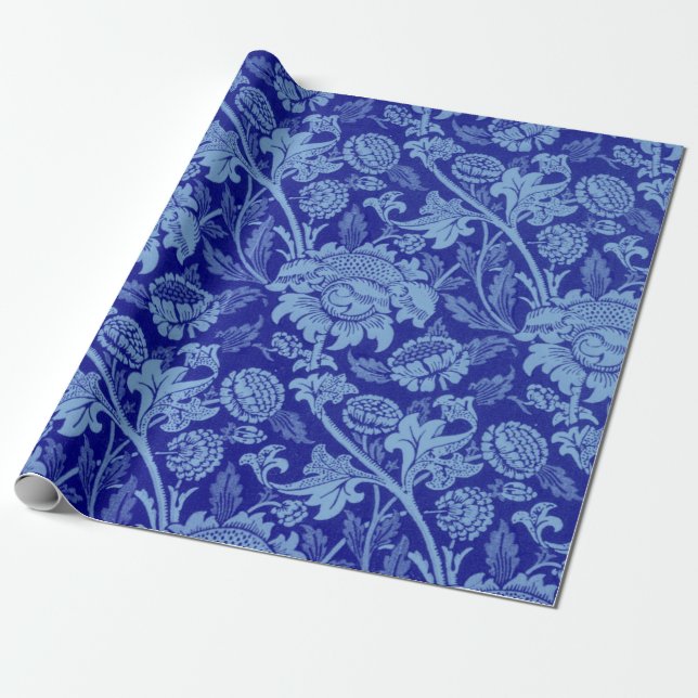Papel De Regalo Blue Wey de William Morris (Desenrollado)