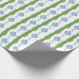 Papel De Regalo Blue & White Chinoiserie Garland Grandmillennial