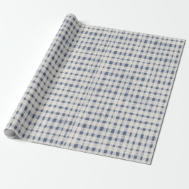 Papel De Regalo Blue White Plaid Stripes Christmas