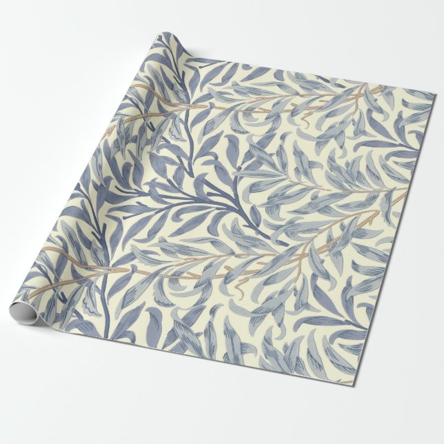 Papel De Regalo Blue Willow Bough (por William Morris) (Desenrollado)