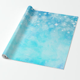 Papel De Regalo Blue Winter Wonderland Snowflake
