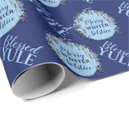 Papel De Regalo Blue Yule Merry Winter Solstice Trees