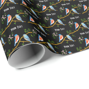 Papel De Regalo Bluebirds Black