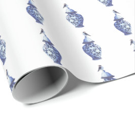Papel De Regalo Bluebirds on Ginger Jars Wrapping Paper