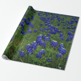 Papel De Regalo Bluebonnets Blue Floral Texas Texan Elegant