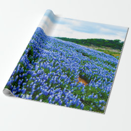 Papel De Regalo Bluebonnets Blue Floral Texas Texan Elegant