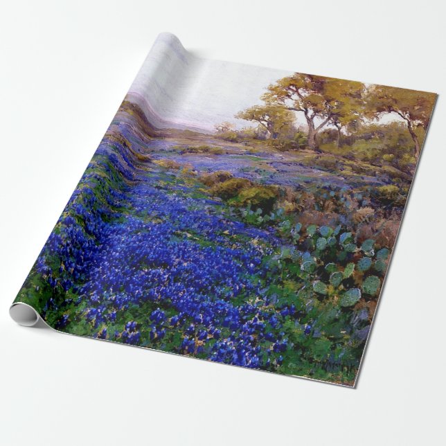 Papel De Regalo Bluebonnets en Twilight, al norte de San Antonio (Desenrollado)