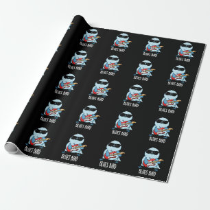 Papel De Regalo Blues Bird Funny Bluebird Pun Dark BG