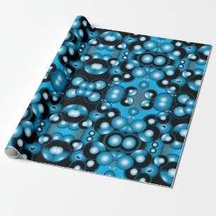 Papel De Regalo Blues Círculo concéntrico Arte abstracto orbital