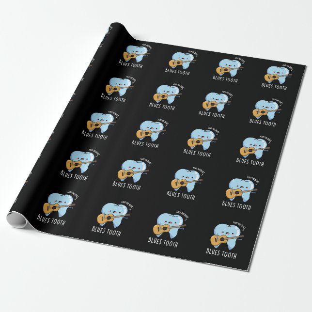 Papel De Regalo Blues Dientes Diversos Divertidos Música Dental Pu (Desenrollado)