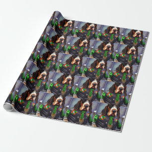 Papel De Regalo Bluetick Coonhound montando bicicleta Día de San P