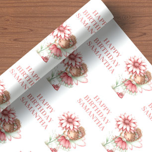 Papel De Regalo Blush Hada Muchacha Caprichosa Envoltura Cumpleaño
