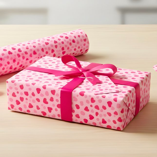 Papel De Regalo Blush Pink Watercolor Hearts Valentine Gift (Subido por el creador)