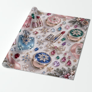 Papel De Regalo Blush Rosa Joyas Cosméticos Navidad
