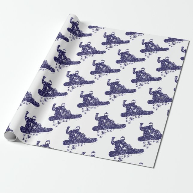 Papel De Regalo Boarder de nieve (Desenrollado)