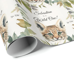 Papel De Regalo Bobcat Wild One Woodland Animal Birthday
