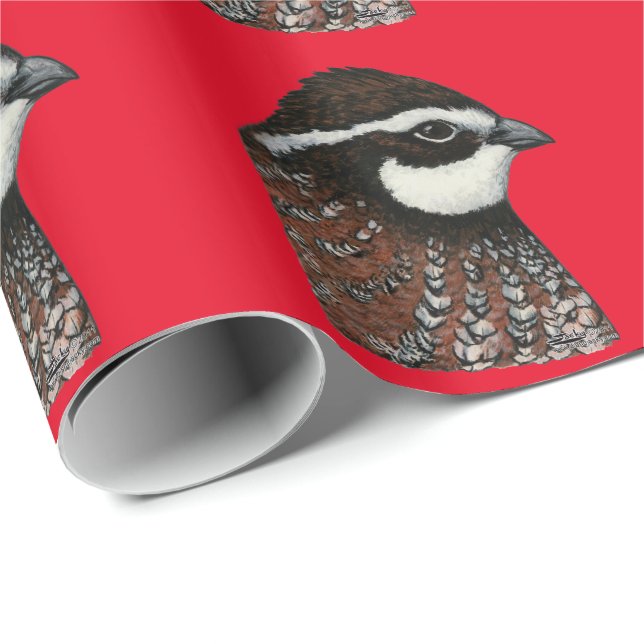 Papel De Regalo Bobwhite Quail Head (Esquina del rollo)