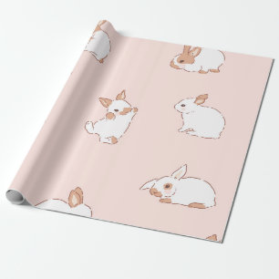 Papel De Regalo Boceto de conejo retro minimalista