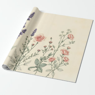 Papel De Regalo Boceto de jardín francés regalo vintage