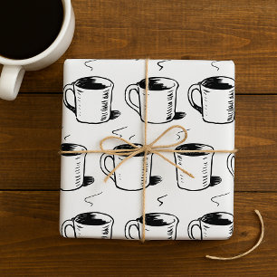 Papel De Regalo Boceto de taza de café dibujado a mano minimalista