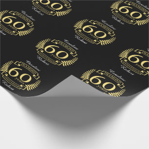 Papel De Regalo Boda 60 ANIVERSARIO amarillo diamante