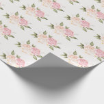 Papel De Regalo Boda acuarela floral rosa<br><div class="desc">Precioso regalo romántico de acuarela floral. Los colores pastel añaden belleza a este papel.</div>