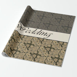 Papel De Regalo Boda Black Golden Brocade