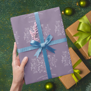 Papel De Regalo Boda Bohemio de Acuarela Moderna con Flor Silvestr