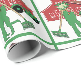Papel De Regalo Boda campesino con granero