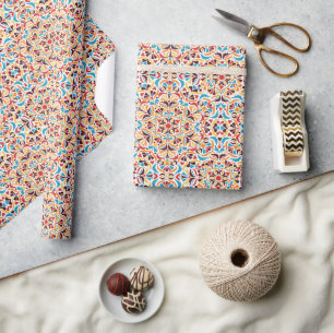 Papel De Regalo Boda con borde de estilo floral de marfil de lujo