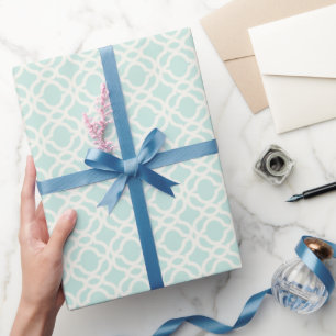 Papel De Regalo Boda con Patrón de Cuatrefoil de Marfil Moderno y