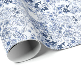 Papel De Regalo Boda con Patrón Toile-De-Jouy